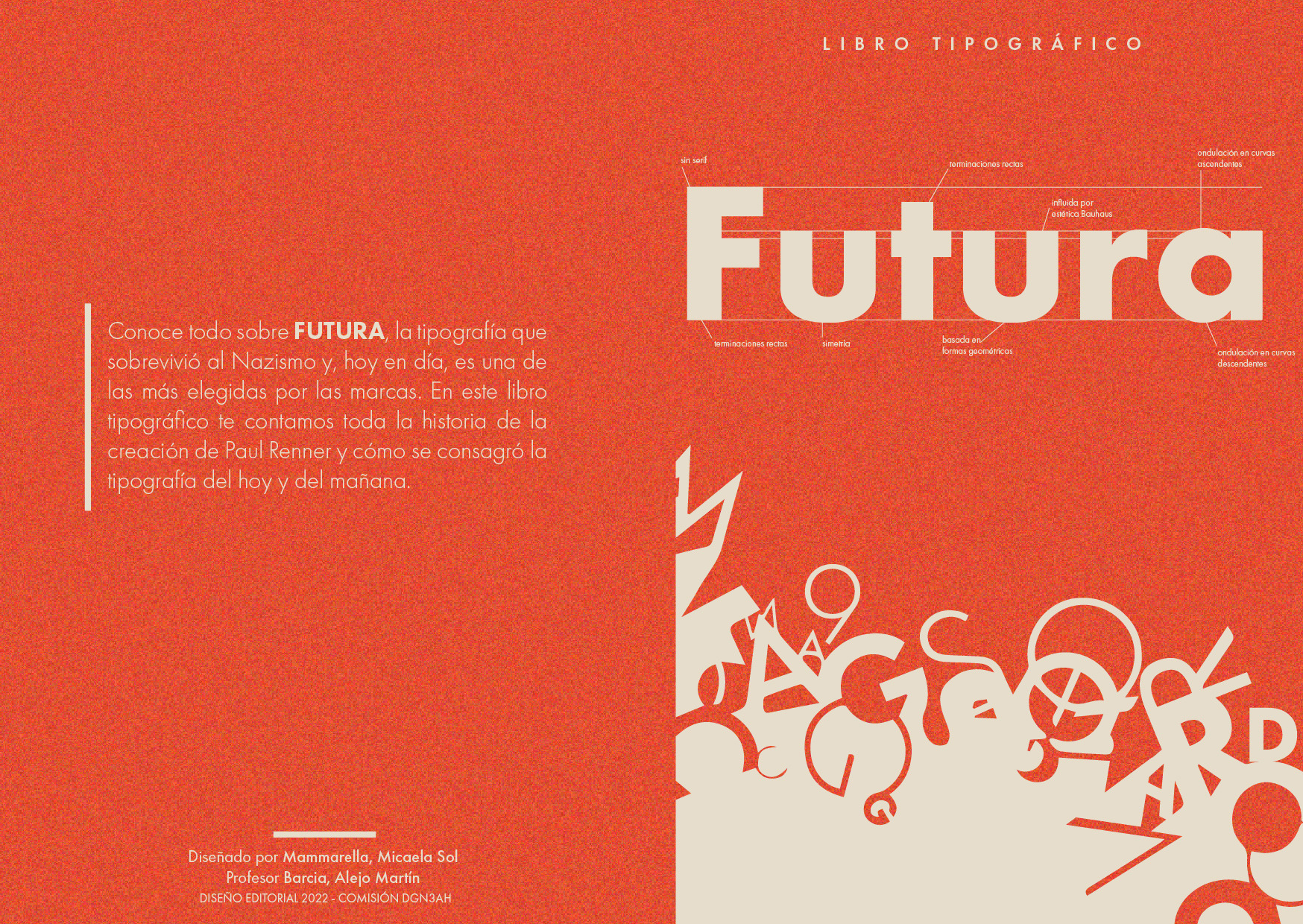 Cubierta y contracubierta del libro tipográfico Futura