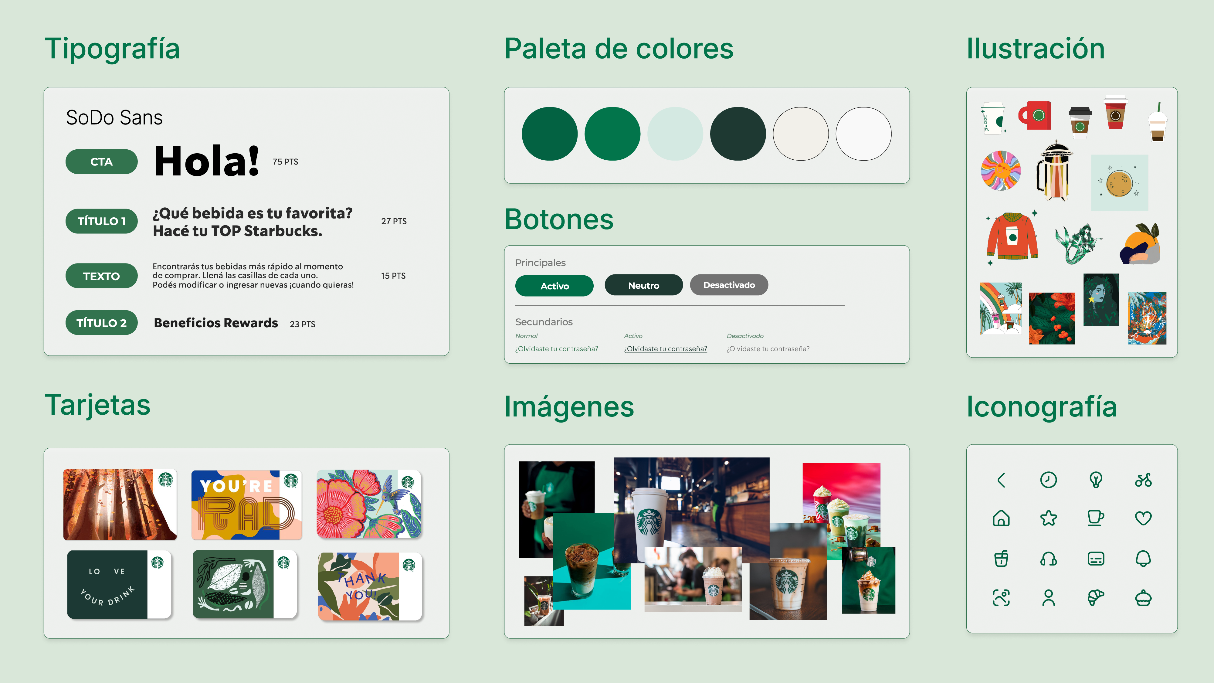 UI kit de la aplicación Starbucks