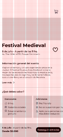 Grilla aplicada al detalle de un evento de Wanderly
